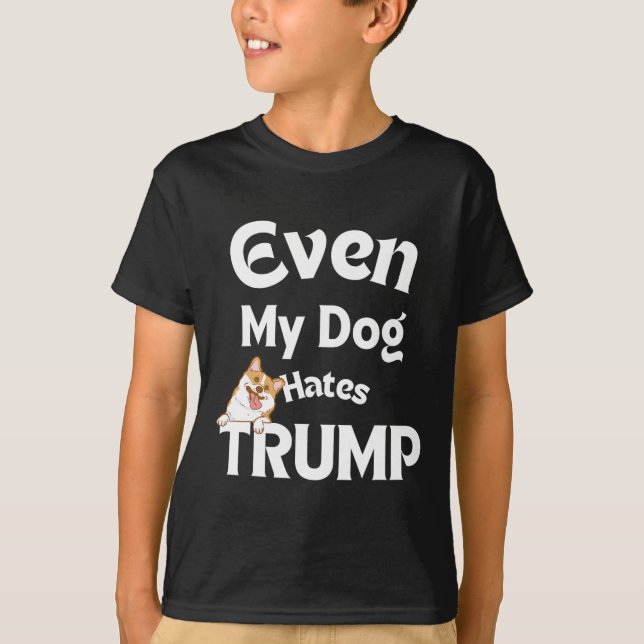 Dog Love Anti Trump Tees Dog Hates Donald  (Front)