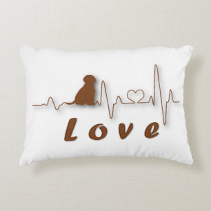 Dog Love ECG Decorative Cushion