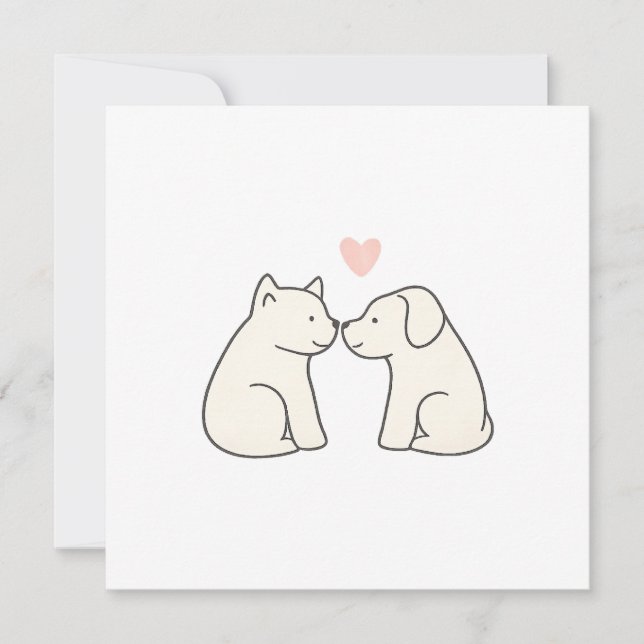 Dog Love Flat Card (Front)