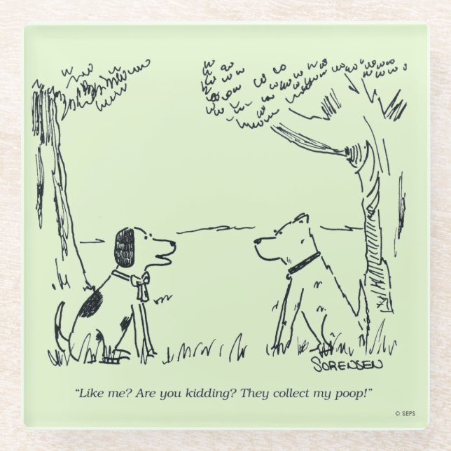 Dog Love Glass Coaster (Front)