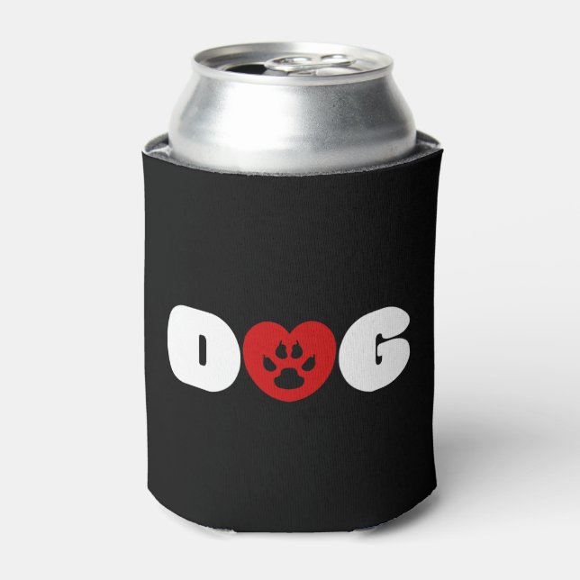 Dog Love Heart Can Cooler (Can Front)