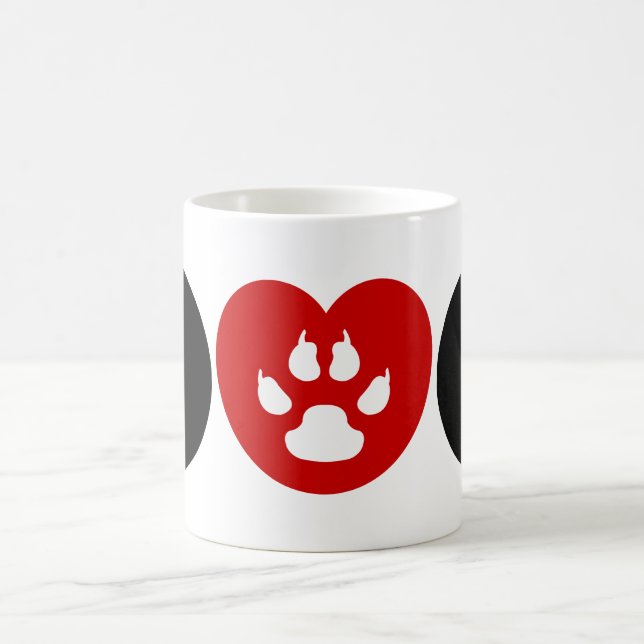 Dog Love Heart Coffee Mug (Center)