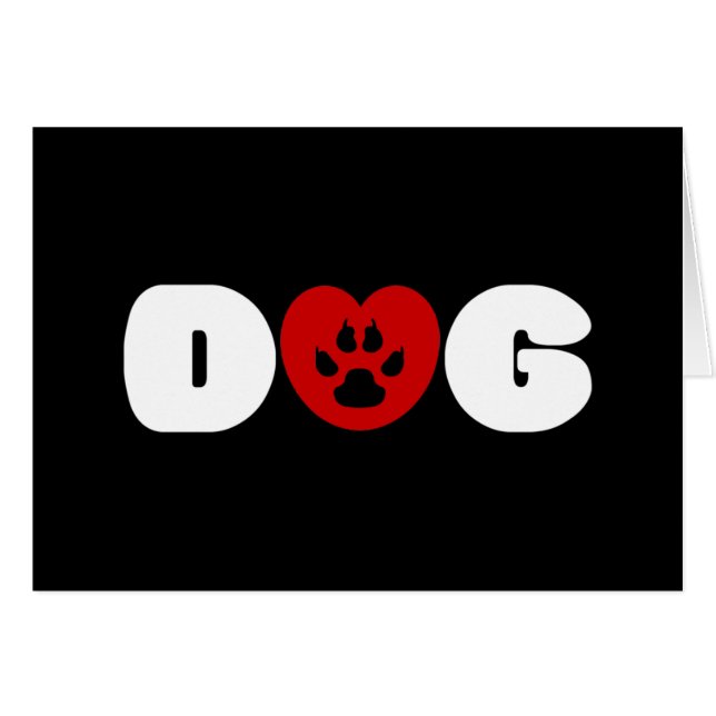 Dog Love Heart Greeting Card (Front Horizontal)