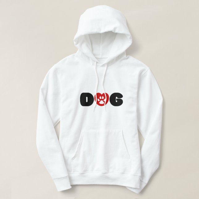 Dog Love Heart Hoodie (Design Front)