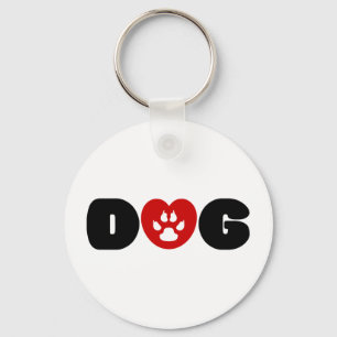 Dog Love Heart Key Ring