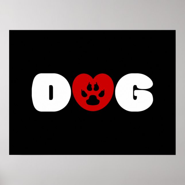 Dog Love Heart Poster (Front)