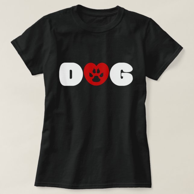 Dog Love Heart T-Shirt (Design Front)