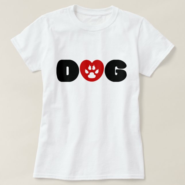 Dog Love Heart T-Shirt (Design Front)
