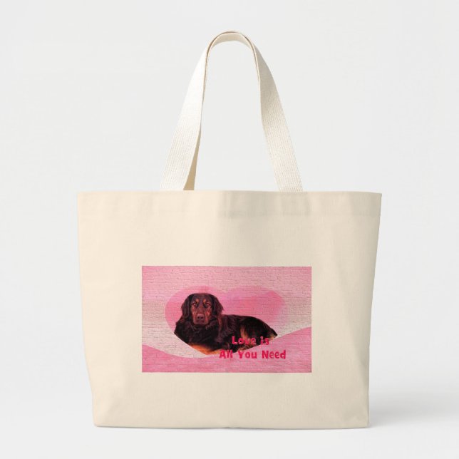 Dog Love is all you need Large Tote Bag (Front)