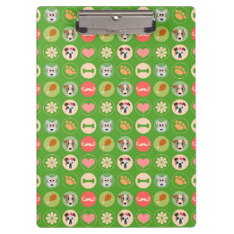 Dog Love on Green Clipboard