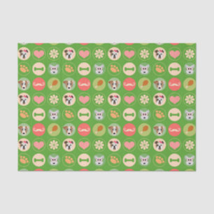Dog Love on Green Tissue Paper
