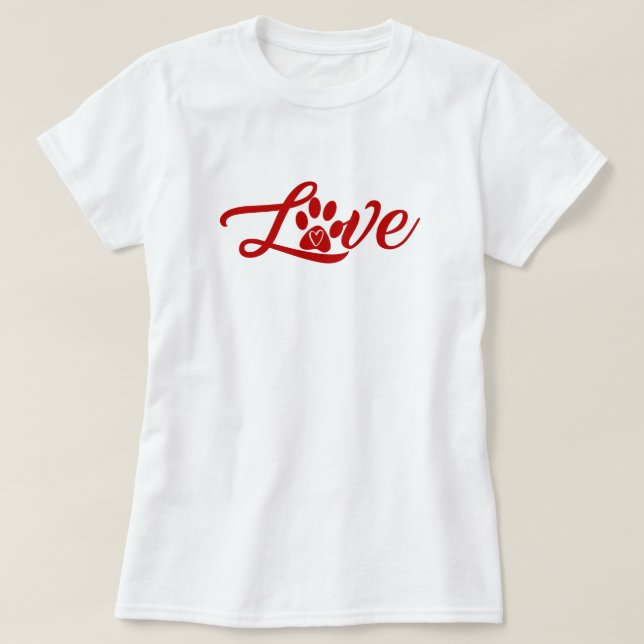 Dog Love Paw T-Shirt (Design Front)