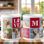 Dog LOVE Photo Collage Custom 7 Valentine's Day  Coffee Mug<br><div class="desc">Introducing our modern and stylish Love Paw Print mug, the perfect Valentine's Day gift for any dog lover! This chic mug features a modern custom photo collage and the personalised valentines day message to show off your love for your furry friend. As a dog mum or dad, there's nothing better...</div>