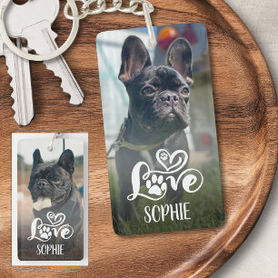 Dog Love Photo Personalised Key Ring