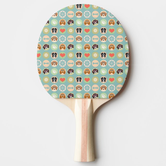 Dog Love Ping Pong Paddle (Front)