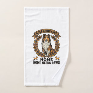 Dog Love Shirt Vintage Engraving Laurel Design_1 Hand Towel