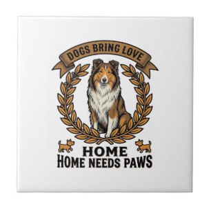 Dog Love Shirt Vintage Engraving Laurel Design_1 Tile