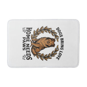 Dog Love Shirt Vintage Engraving Laurel Design (2) Bath Mat