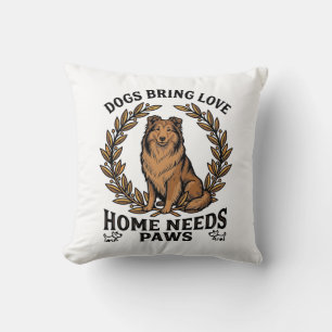 Dog Love Shirt Vintage Engraving Laurel Design (2) Cushion