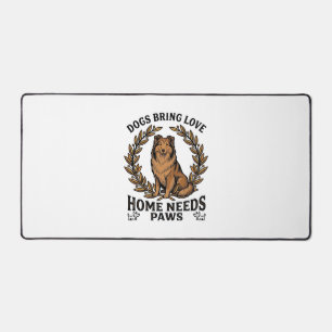 Dog Love Shirt Vintage Engraving Laurel Design (2) Desk Mat