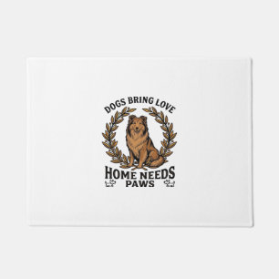 Dog Love Shirt Vintage Engraving Laurel Design (2) Doormat