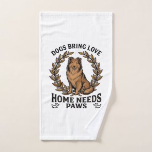 Dog Love Shirt Vintage Engraving Laurel Design (2) Hand Towel