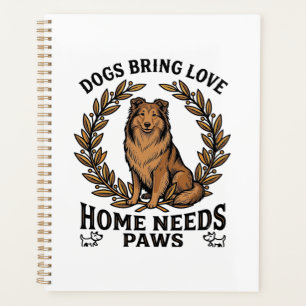Dog Love Shirt Vintage Engraving Laurel Design (2) Planner