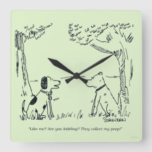 Dog Love Square Wall Clock