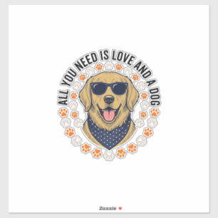 Dog Love Vintage Retriever Paw Print Shirt Design