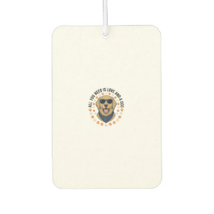 Dog Love Vintage Retriever Paw Print Shirt Design Car Air Freshener