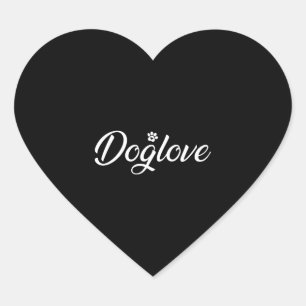 Dog love with Dog Paw Heart Sticker