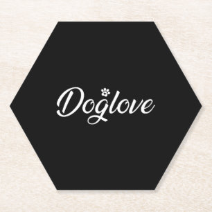 Dog love with Dog Paw Paper Coaster