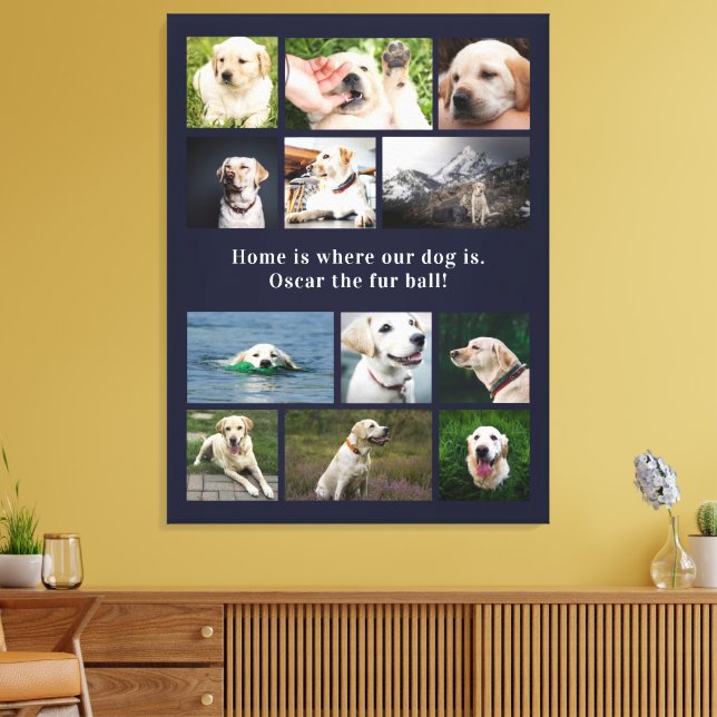 Dog Lover 12 Photos Home Is Where Our Dog Is Canvas Print (Insitu(LivingRoom))