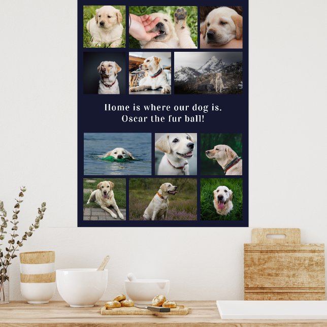 Dog Lover 12 Photos Home Is Where Our Dog Is Poster (Kitchen)