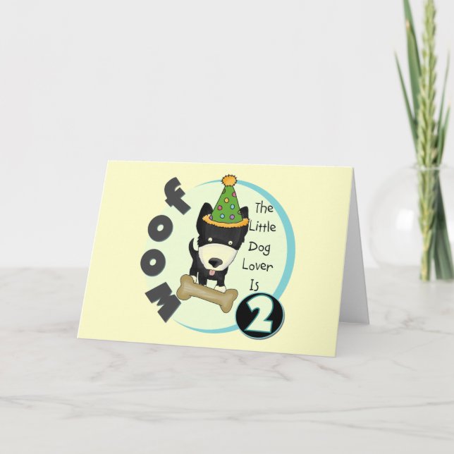Dog Lover 2nd Birthday Tshirts and Gifts Card (Front)