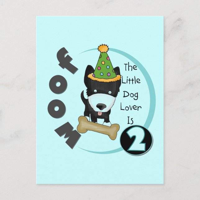 Dog Lover 2nd Birthday Tshirts and Gifts Postcard (Front)