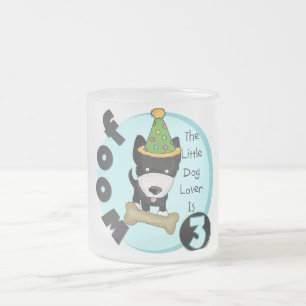 Dog Lover 3rd Birthday T-shirts and Gifts Frosted Glass Coffee Mug