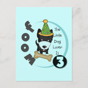 Dog Lover 3rd Birthday T-shirts and Gifts Postcard