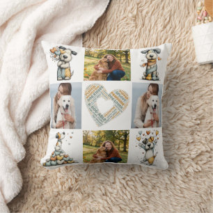 Dog Lover 4 Photo Collage Gift Cushion