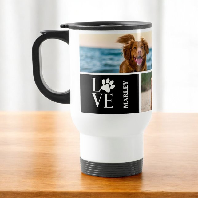 Dog Lover 4 Photo Collage Personalised Pet Travel Mug (Creator Uploaded)