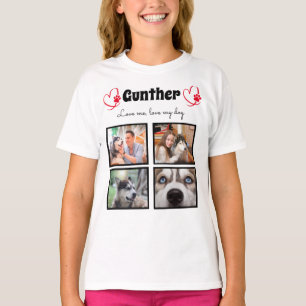 Dog lover 4 photo customised collage tshirt girls