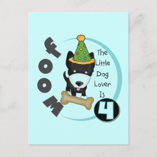 Dog Lover 4th Birthday T-shirts and Gifts Postcard