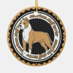 Dog Lover American Staffordshire Terrier Ceramic Tree Decoration