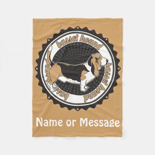 Dog Lover Basset Hound Blanket Custom Name (Front)