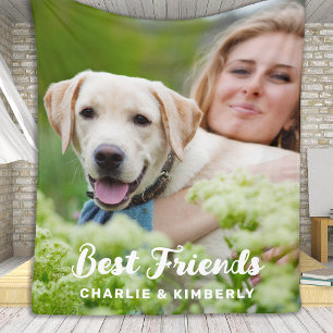 Dog Lover Best Friends Personalised Pet Photo Fleece Blanket
