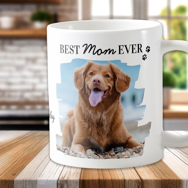 Dog Lover Best Mum Ever Personalised 2 Pet Photo Coffee Mug (Creator Uploaded)