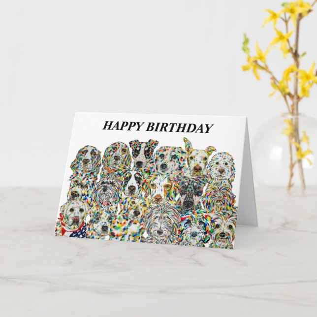 Dog Lover Birthday Card (Yellow Flower)