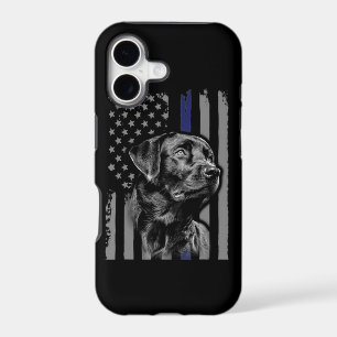 Dog Lover Black Labrador American Flag Thin Line