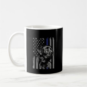 Dog Lover Black Labrador American Flag Thin Line Coffee Mug