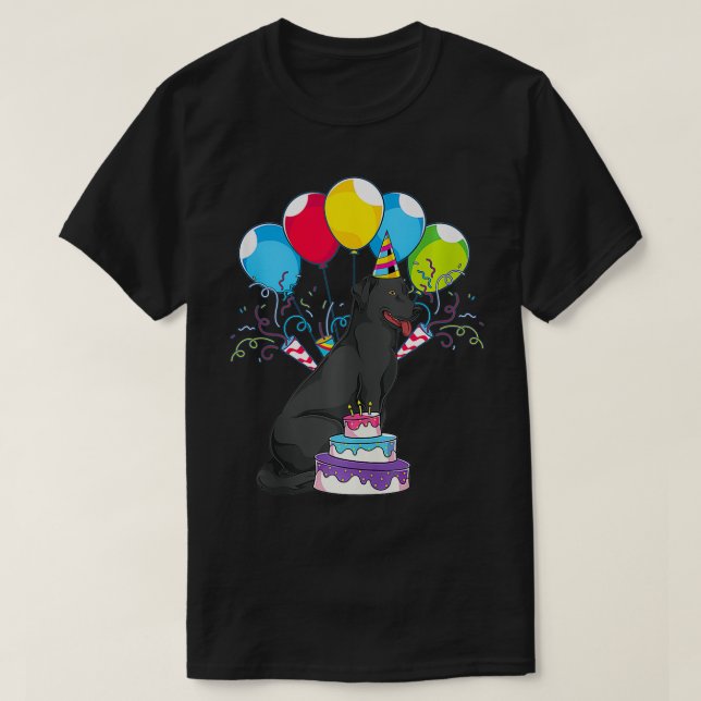 Dog Lover Black Labrador Birthday Party Pet Owner  T-Shirt (Design Front)